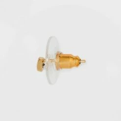 Flash Sale ⌛ 14K Gold Plated Cubic Zirconia Triple Circle Cubic Zirconia Stud Earrings - A New Day™ 👏