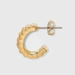 Buy 🧨 Puffed Hoop Earrings - A New Day™ Gold 🎁