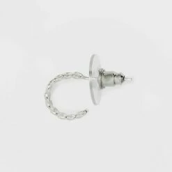 Top 10 ⭐ Sterling Silver Cubic Zirconia Hoop Frozen Chain Hoop Earring Set 2pc - A New Day™ ✨