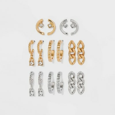 Top 10 😍 Drop Earring Set 8pc - A New Day™ Silver 🛒 4 Top 10 😍 Drop Earring Set 8pc - A New Day™ Silver 🛒 - Image 2