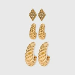 Budget 😀 Shrimp Hoop Earrings - A New Day™ Gold ✨ -A New Day Sales 2022 unnamed file 879