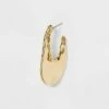 Hot Sale 🥰 Thin 🔨 Hammered Metal Oval Hoop Earrings - A New Day™ Gold 😀