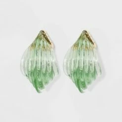 Hot Sale ⭐ Ridged Hoop Earrings - A New Day™ Green 🎉 -A New Day Sales 2022 unnamed file 895