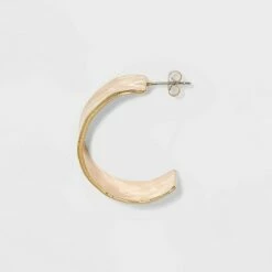 Coupon 🧨 Hammered Metal Gold Hoop Earrings - A New Day™ Gold 😀