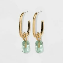 Top 10 💯 Rectangle Hoop with Transparent Drop Earrings - A New Day™ Pink 💯 -A New Day Sales 2022 unnamed file 912