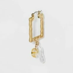 Budget ❤️ Hammered Rectangular Hoop Earrings - A New Day™ Silver ⭐