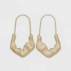 Hot Sale 👏 Molten 🔨 Hammered Hoop Earrings - A New Day™ Gold ❤️ -A New Day Sales 2022 unnamed file 923