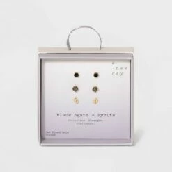 Cheapest 🎁 Silver Plated Semi-Precious Stud Earring Set 3pc - A New Day™ Strawberry And Rose Quartz ✨ -A New Day Sales 2022 unnamed file 929