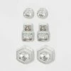 Best Sale 😀 Sterling Silver Cubic Zirconia Multi Shape Stud Earring Set 3pc - A New Day™ Metallic Silver 👏 -A New Day Sales 2022 unnamed file 938