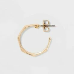 Hot Sale 👍 Hammered Textured Hoop Trio Earrings - A New Day™ Gold 🌟