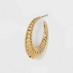 Wholesale ๐ฏ Round Shrimp Hoop Earrings - A New Day™ Gold โค๏ธ