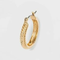 Best deal ๐ Multi Textured Hoop Trio Earrings - A New Day™ Gold โจ