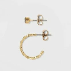 Brand new ⌛ Multi Studs and Chain Hoop Earrings - A New Day™ ⌛