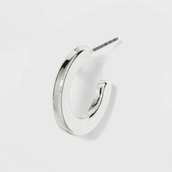 Cheapest 🔔 Hammered Metal Hoop Trio Earrings - A New Day™ Silver 🎁