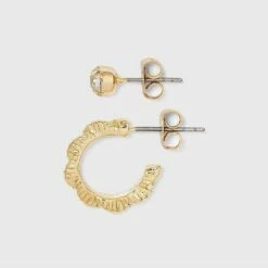 Top 10 👍 Multi Gold Hoops and Cubic Zirconia Stud Earring Set 8pc - A New Day™ 👏