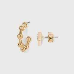 Best Pirce 🎁 Stud and Ball Hoop Trio Earrings - A New Day™ Gold 🥰