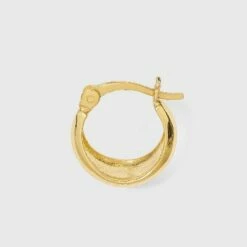 Budget 👍 Sterling Silver Tapered Hoop Earrings - A New Day™ Gold 🤩