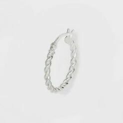 Promo 👍 Sterling Silver Twist Hoop Earrings - A New Day™ Silver 💯