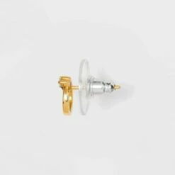 Flash Sale 😀 Sterling Silver Cubic Zirconia Stud Drop Earring Set 3pc - A New Day™ Gold 🔔